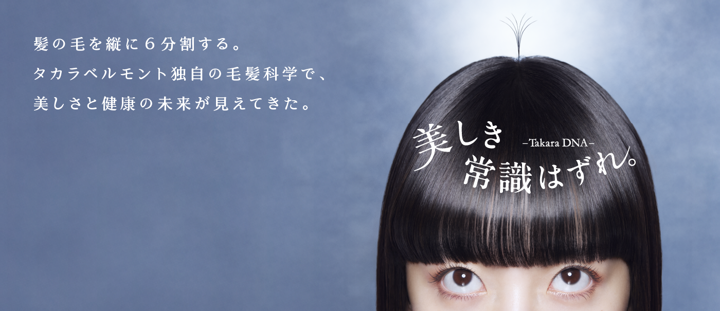 美しき常識はずれ 髪の毛を縦に6分割する。タカラベルモント独自の毛髪科学で、美しさと健康の未来が見えてきた。